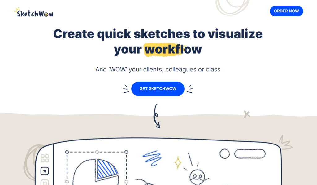 The opening page of SketchWow, with the Get KetchWow option. 