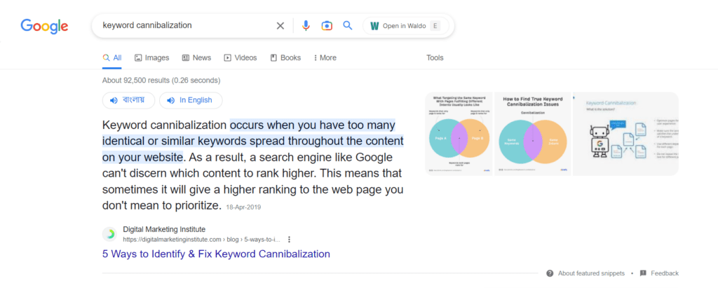 Search result for Keyword cannibalization