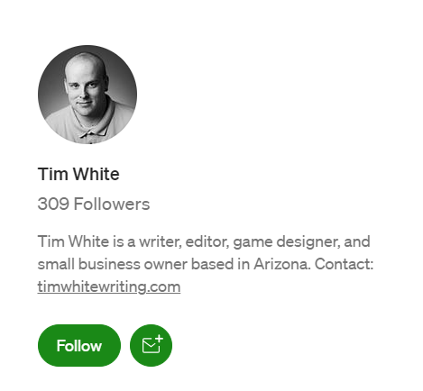 Time white's profile summary and pic 