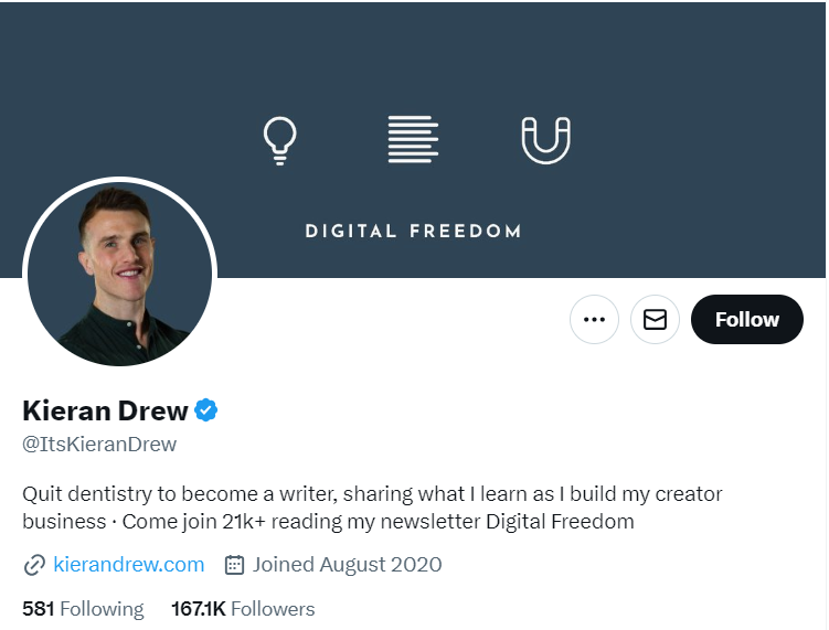 Kieran Drew's Twitter profile picture and bio 