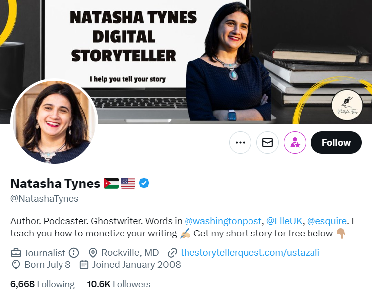 Natasha Tynes's Twitter profile 