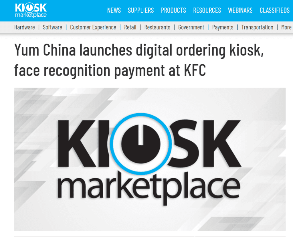 News about the how KEFC in China started automatic Kiosks as a part of phygital 