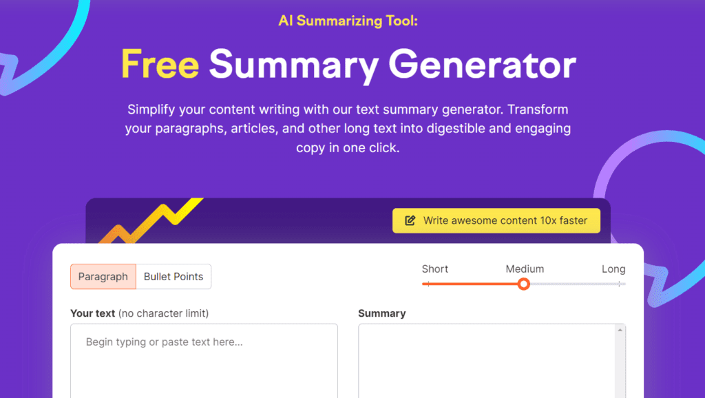 Semrush home page for AI summary tool